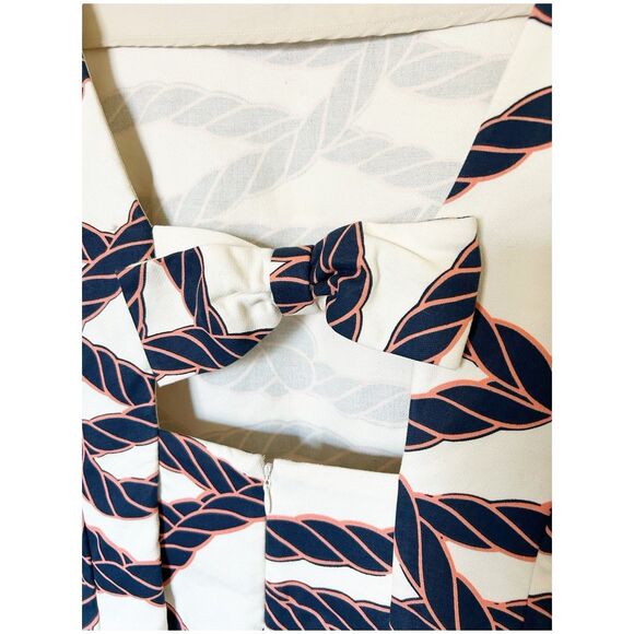 Anthropologie Maeve Nautical Rope Open Back Bow Back Shift Dress Size 6 - Picture 6 of 8